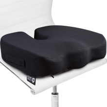 Подушка сиденья для офисного стула - 100% пена с эффектом памяти, твердая копчиковая подушечка - копчик, радикулит, облегчение боли в пояснице - контурный корректор осанки для автомобиля